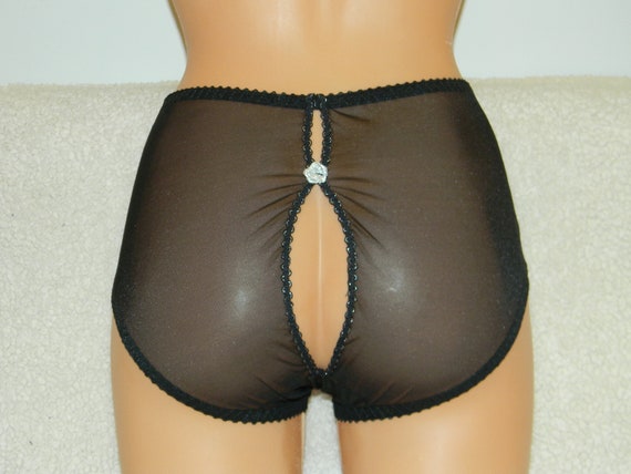 Mesh Panties,black Mesh,see Through,handmade,lingerie Set,plus