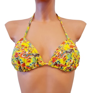 Handmade swim top, elastic fabric, bikini top, swimwear, swimsuit, swimming wear