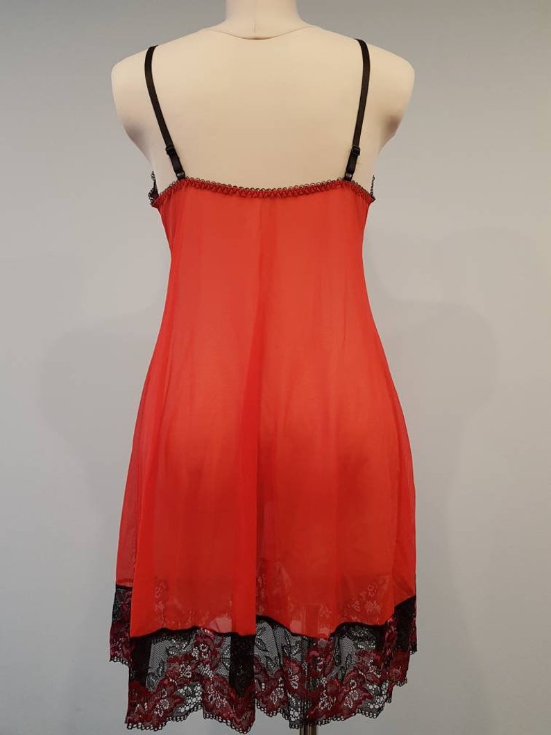 red Lace night wear sleep wear Night dress red Lingerie,night lingerie comfortable Under Skirt Vintage Pajamas Nightie NightWear