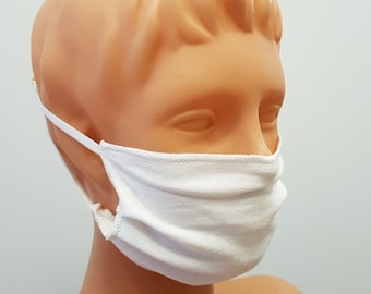 50 Handmade Cotton Face Masks - White, One Size