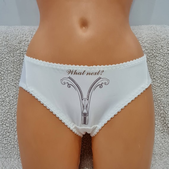 Zipper, Print on Panties, White Lingerie, Zipped Panties, Lingerie, White  Lingerie, Custom Made, Vintage, Plus Size, Underwear, Intim Gift -   Australia