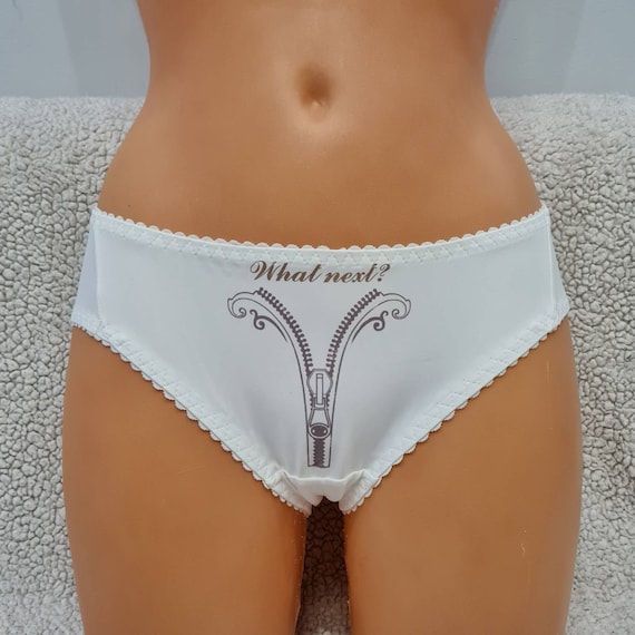 Zipper, Print on Panties, White Lingerie, Zipped Panties, Lingerie, White  Lingerie, Custom Made, Vintage, Plus Size, Underwear, Intim Gift -   Canada