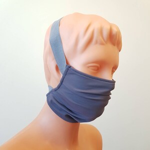 Grey cotton Grey wide elastic Handmade face mask, cotton, one size, custom request