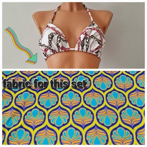 Handmade swim set, elastic fabric, bikini set, swimwear, swimsuit, swimming wear