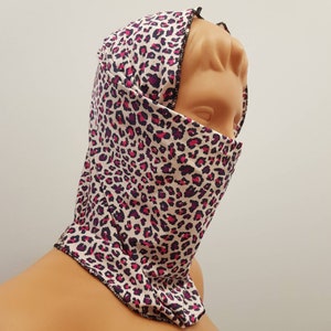 Bufanda, handkerchief, Colored leopard Multifunctional scarf, wrap, elastic bufanda, Handmade face mask, cotton, one size, custom request
