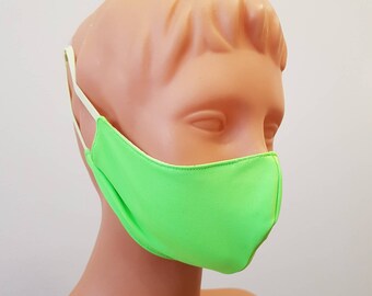 Handgemachte hellgrüne Gesichtsmaske, Baumwolle, Einheitsgröße, verschiedene Farben, individuelle Anfrage