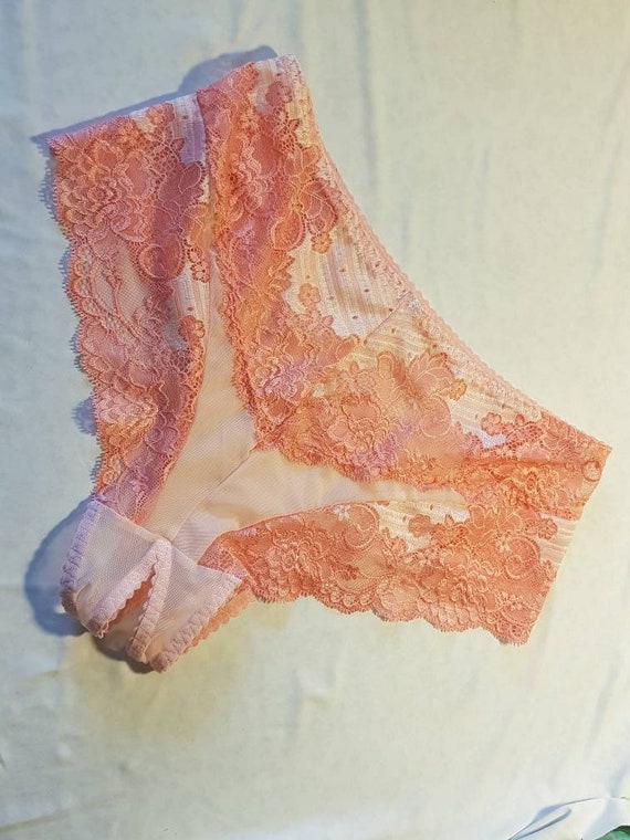 Handmade pinkpantieslacehigh waistweddingshortslace | Etsy