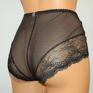 Black capron,see through,Handmade,lingerie set,plus size,ladies underwear,Honeymoon,vintage lingerie,woman lingerie,pantie,sexy lingerie