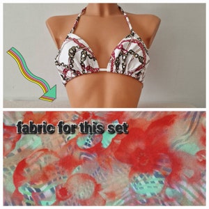 Handmade swim set, elastic fabric, bikini set, swimwear, swimsuit, swimming wear