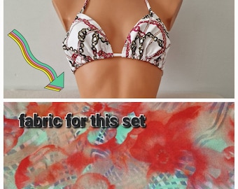 Handmade swim set, elastic fabric, bikini set, swimwear, swimsuit, swimming wear