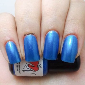 5 Free Designer nail polish lacquer - Breath of Poseidon - Blue Nail Polish