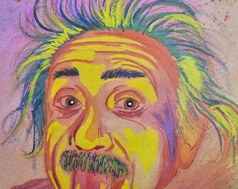 Albert Einstein Watercolor Painting PRINT