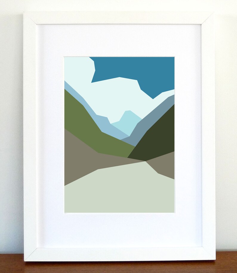 Landscape Art Print Mountain Print Abstract Landscape Print Etsy