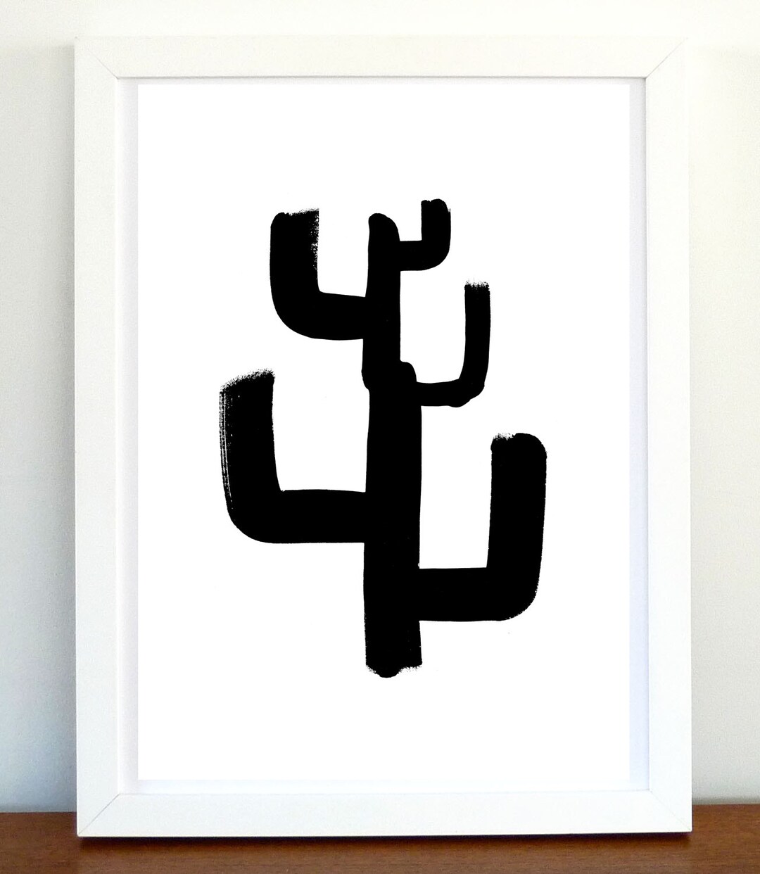 Cactus Art Print, Black and White Art, Abstract Original Print ...