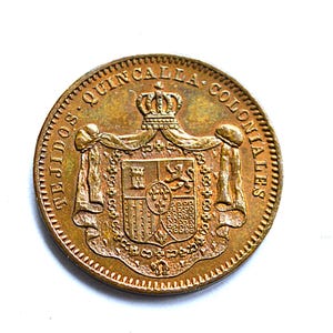 1876 España Villafranca de los Barros Token Anacleto de la Camara