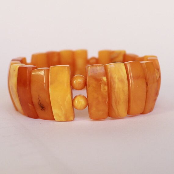 Bracelet Vintage En Ambre Naturel Baltique - Perles Jaune Butterscotch, Non Traité, Marque Top Amber