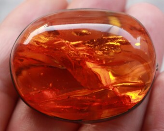 Natural Amber Silver Brooch, vintage pin or pendant, large genuine Baltic amber gemstone, 17.3g
