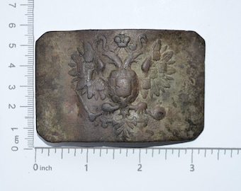 Fibbia originale per cintura dell'esercito dell'Impero russo dell'era zarista