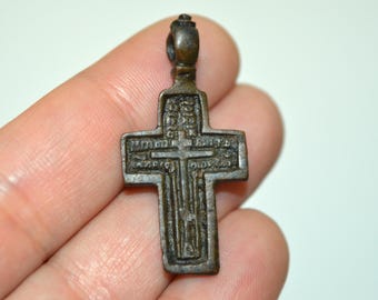 1800&#39;s Crucifix Russian Orthodox Old Believers pectoral Cross pendant