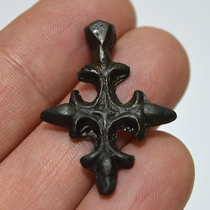1800&#39;s Antique French crucifix religious pendant bronze rosary cross