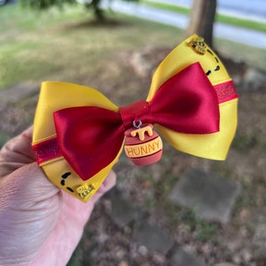 winnie the pooh inspired hairbow disney bows disney hairbows