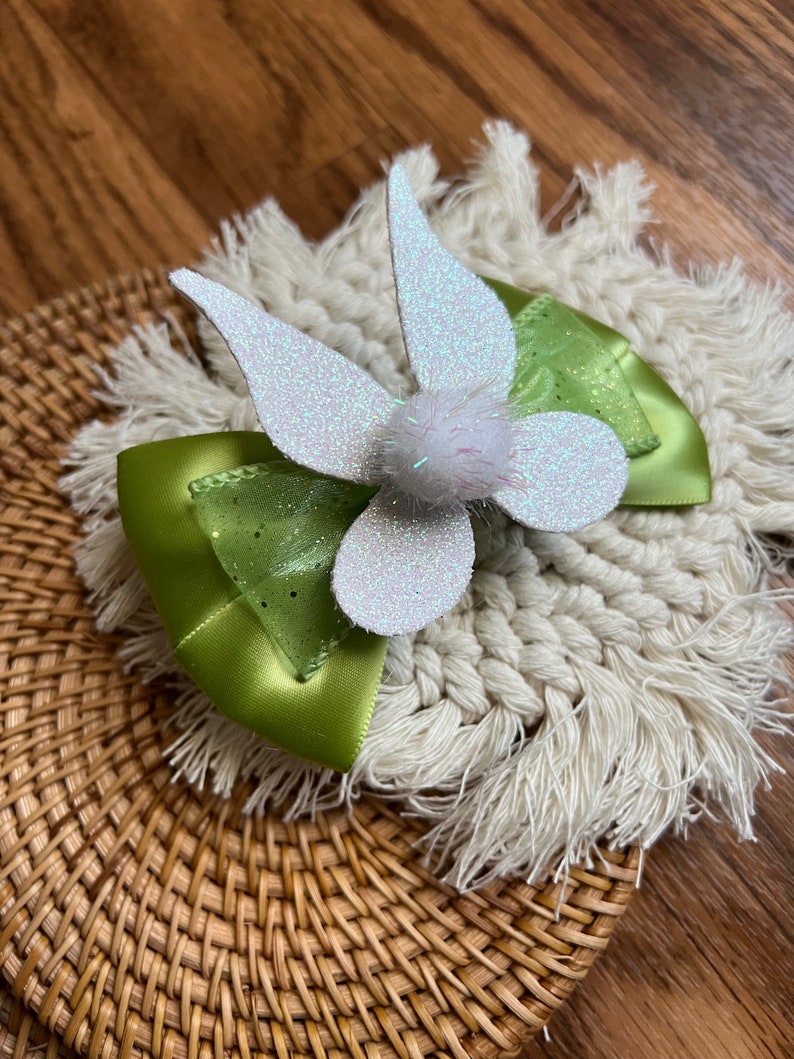 Tinkerbell inspired hairbow peterpan hairbows magical image 4