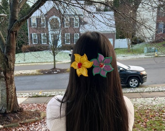 Ariel inspired hair clip or belle hair clip flower disney