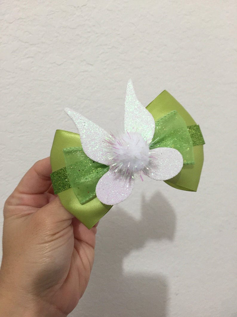Tinkerbell inspired hairbow peterpan hairbows magical image 1