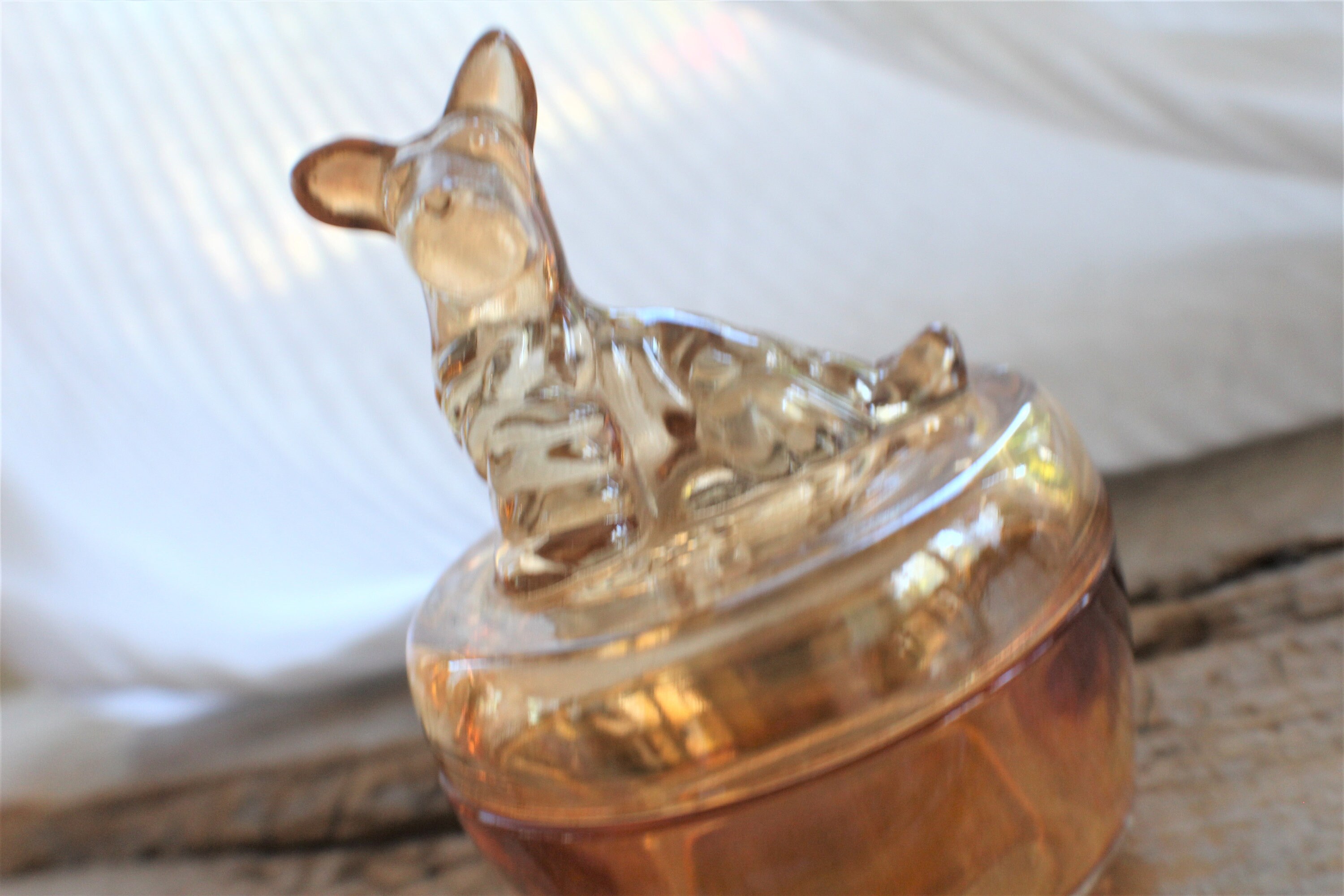 Vintage Carnival Glass Dog Dish Dog Candy Dish Glass Dog Etsy