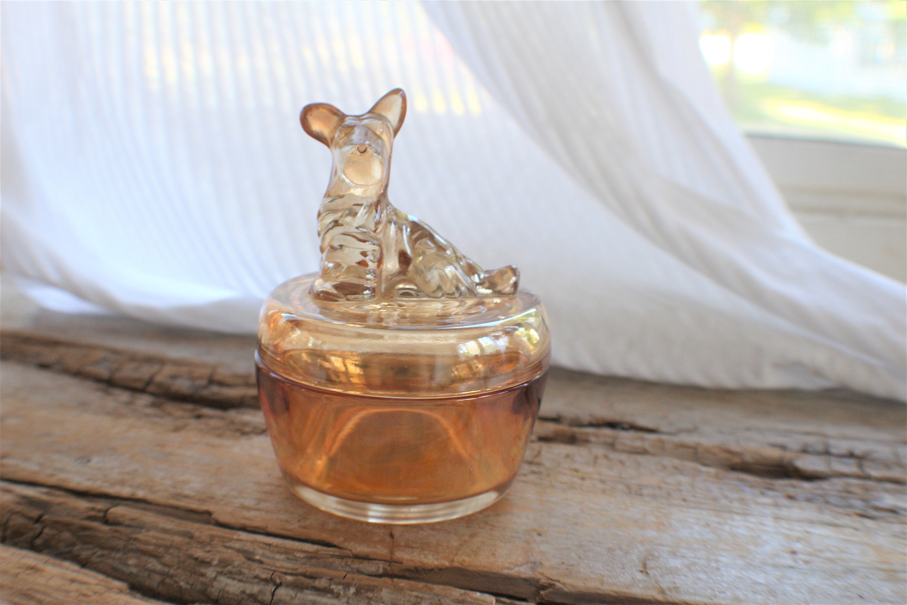 Vintage Carnival Glass Dog Dish Dog Candy Dish Glass Dog Etsy