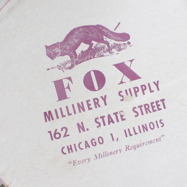 FOX millinery supply Chicago Illinois, vintage hat box , Wedding Storage Box, photo storage box, memento box, keepsake box, burst of vintage