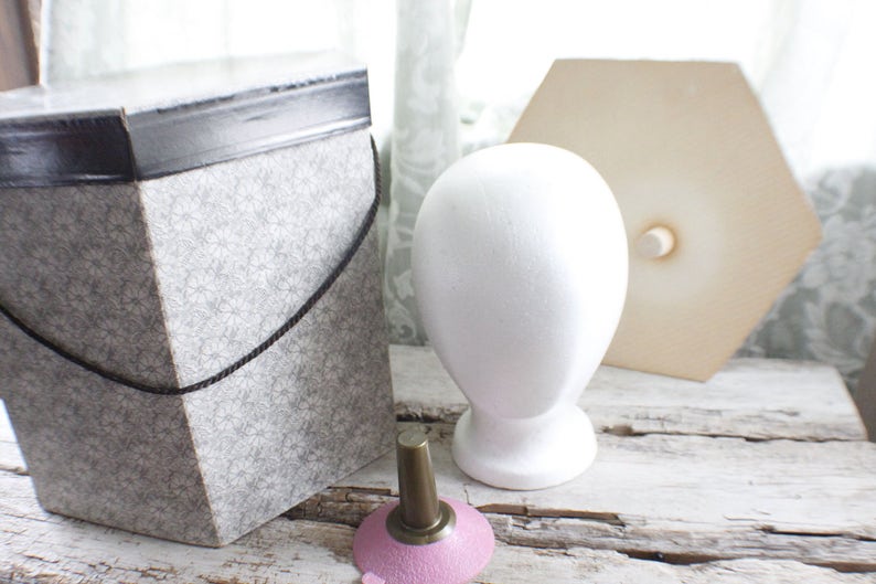 Vintage Large Hat Box Set Wedding Storage Display Photo Memento Keepsake Burst Of