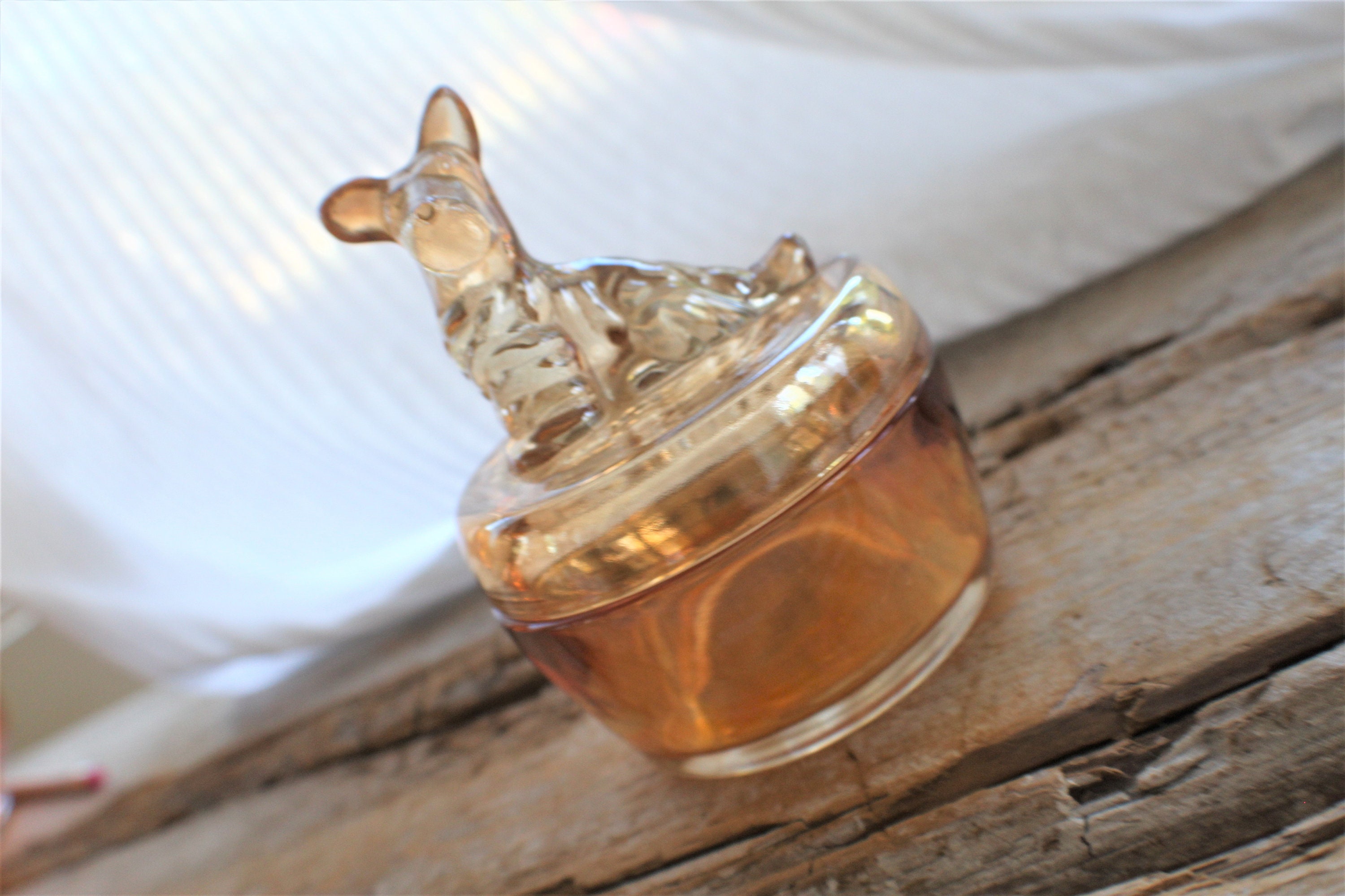 Vintage Carnival Glass Dog Dish Dog Candy Dish Glass Dog Etsy