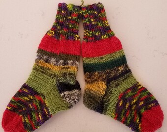 JUST ADDED!!! Cute, hand-knitted children's socks in beautiful, vibrant color-mixes!