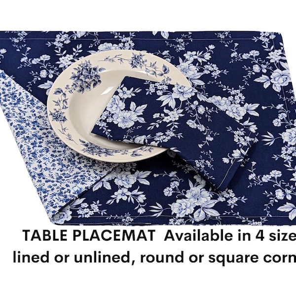 Blue and White Placemats Etsy