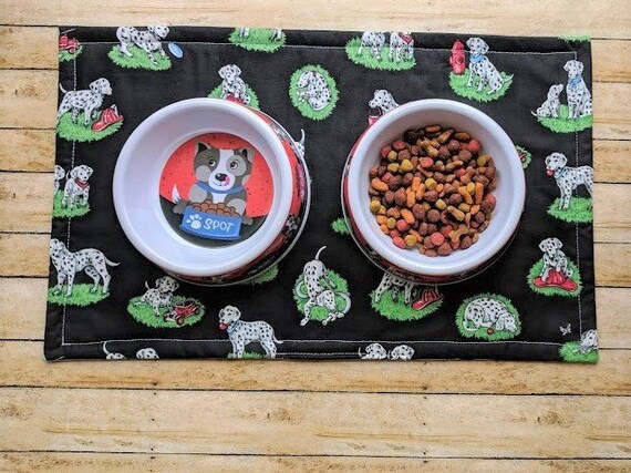 Reversible Dog Placemat Bowl Mat Pet Placemat Dalmation Pet Etsy