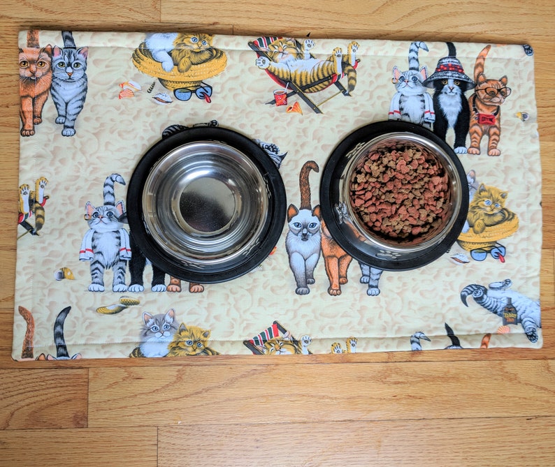 Pet Placemat Cat Food Dish Feeding Mat Washable Pet Bowl Etsy