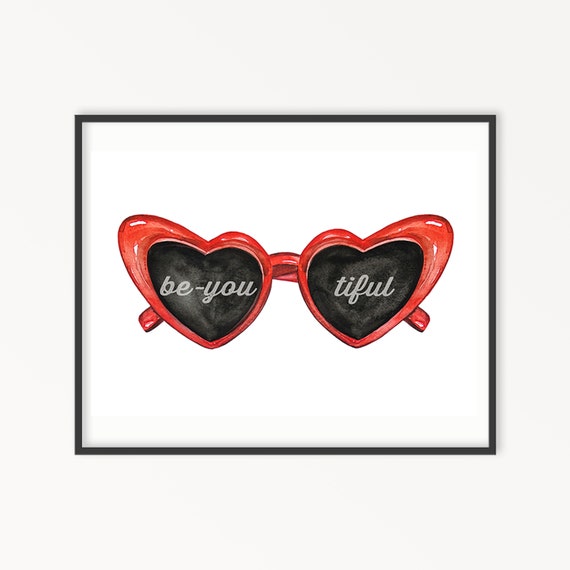 Be-You-tiful Heart Sunglasses Sunglasses Wall Heart sunglasses 
