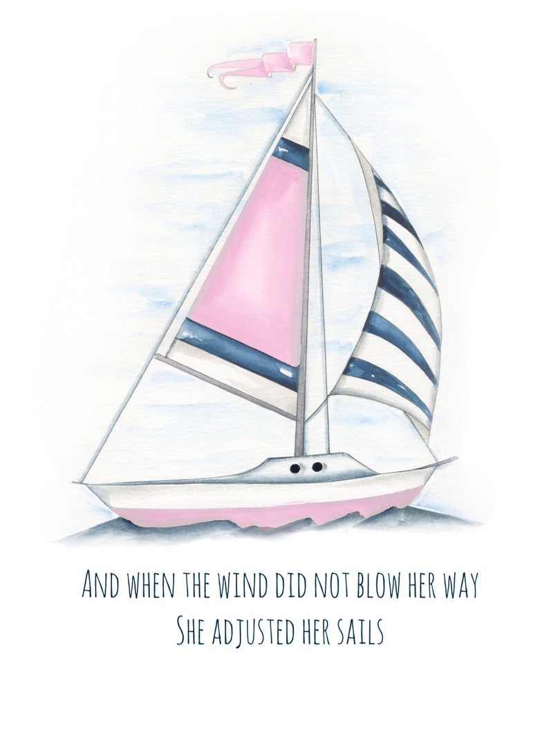 Girl nautical decor Nautical nursery decor Anchor nursery decor Nautical matching print set Pink nautical nursery decor
