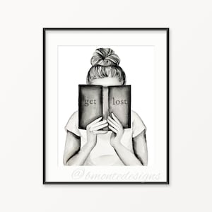 Book Lover Watercolor Print