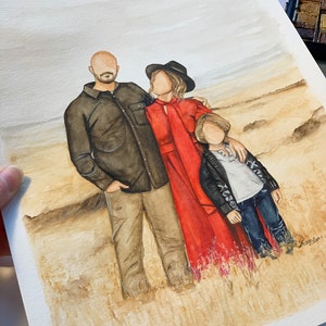 Custom Faceless Family Watercolor