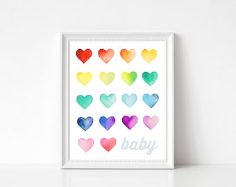 Ready to Ship Rainbow Baby wall art. Rainbow nursery decor. Rainbow baby decor. Rainbow baby print