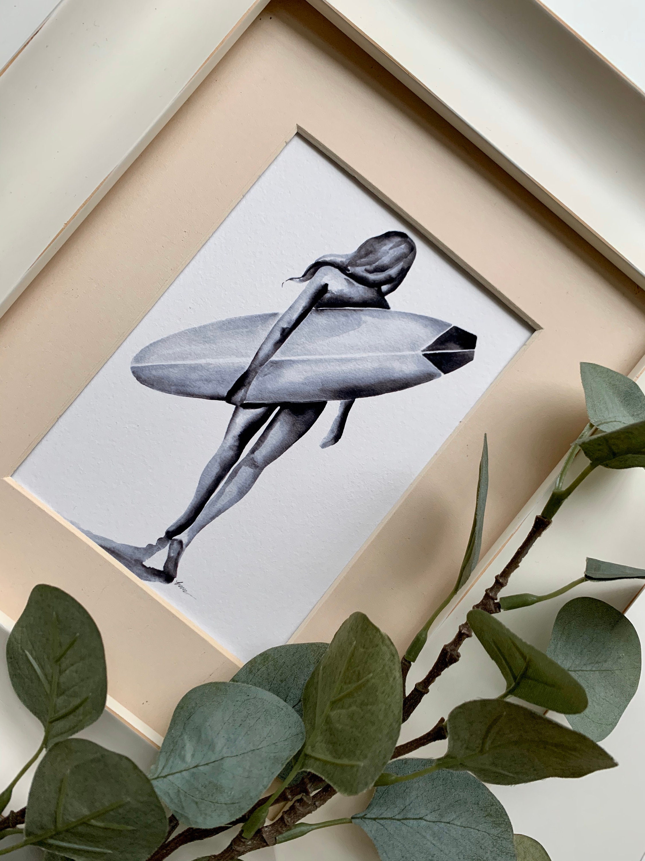 Surfer Girl Print. Surfing Wall Art. Surfer Wall Decor Etsy