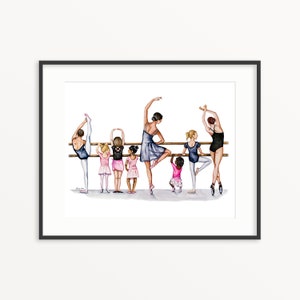 Ballerina nursery print. Dancers wall art. Dance Studio decor. Ballerinas wall art. Dance decor.