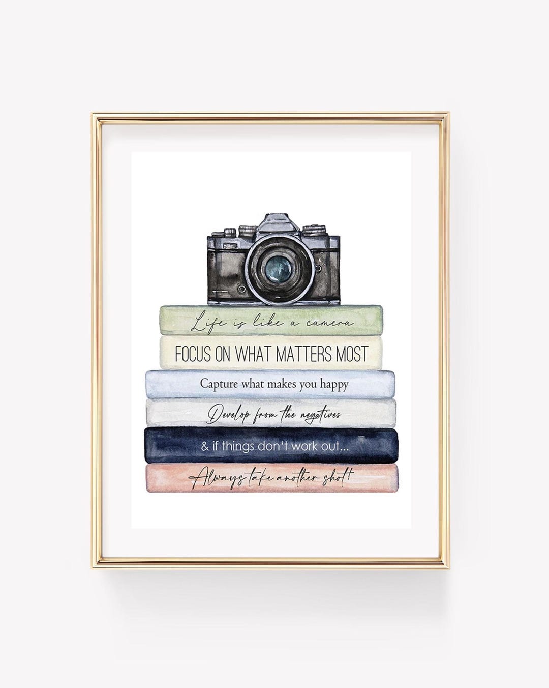 Life is Like a Camera Watercolor Print. Camera Art Print. Photography ...
