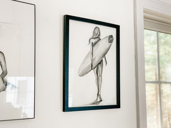 Surfer Girl Print. Surfing Wall Art. Surfer Wall Decor - Etsy