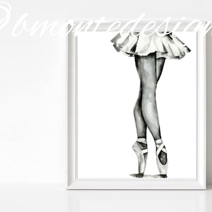 Ballerina nursery print. Ballet shoes wall art