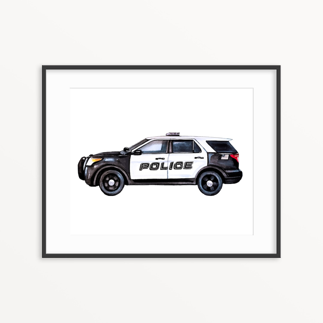 Police Cruiser Wall Art. Police Decor. Police Nursery Print. Etsy