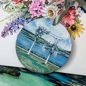 Wedding ornament. custom painted ornament. wedding gift. engagement gift. wedding venue art image 11