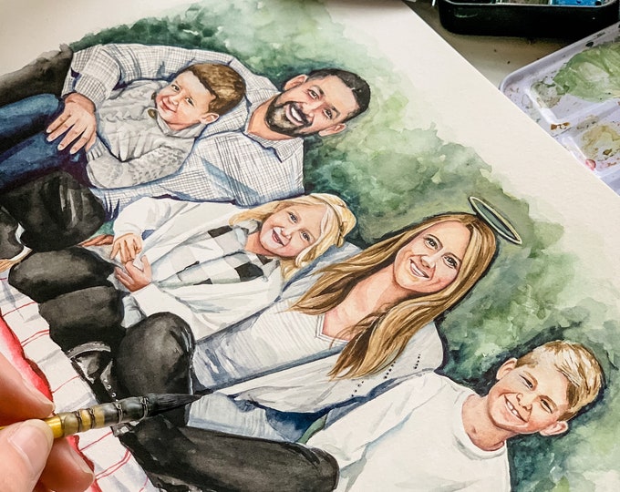 Family Watercolor Portrait - Etsy